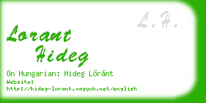lorant hideg business card